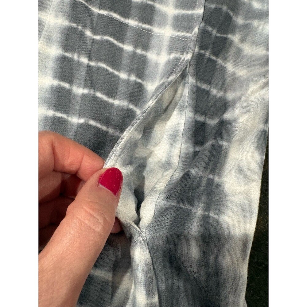 Onque Casual Hoodie Womens Size M Gray Ombre Tie-Dye Zip-Up 3/4 Sleeve - Picture 9 of 9
